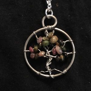 Multi-Tourmaline Tree of Life on 16” chain